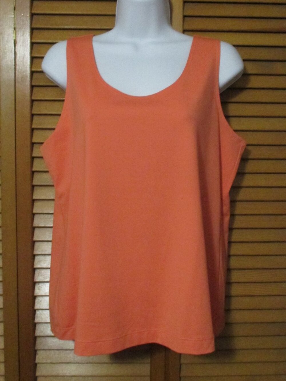 Chico's tank top orange stretch with rounded neckline like new size L (2)